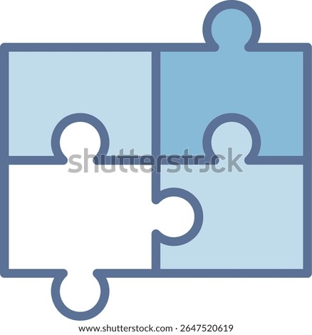 Puzzle Filled Blue Tone Icon