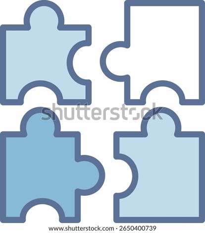 Puzzle Filled Blue Tone Icon