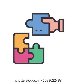puzzle filled color icon. vector icon for your website, mobile, presentation, and logo design.