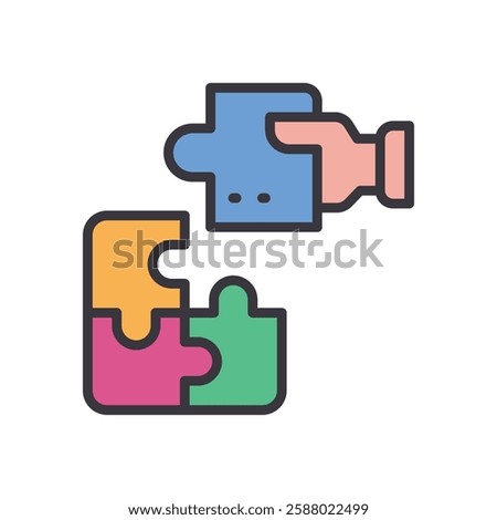 puzzle filled color icon. vector icon for your website, mobile, presentation, and logo design.