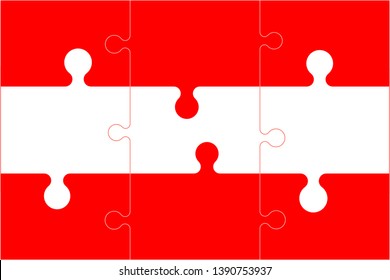 Puzzle flag of Austria.Colorful vector illustration.