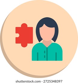 Puzzle Flat Circle Style Icon