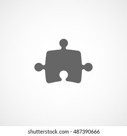 Puzzle Flat Icon On White Background