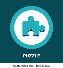 puzzle flat icon - simple, vector, icon for website design, mobile app, ui. Vector Illustration