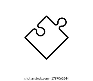 Puzzle flat icon. Thin line signs for design logo, visit card, etc. Single high-quality outline symbol for web design or mobile app. Puzzle outline pictogram.