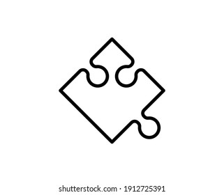 Icono plano de rompecabezas. Señales de línea delgada para el logotipo de diseño, tarjeta de visita, etc. Símbolo de esquema único de alta calidad para diseño web o aplicación móvil. Pictograma del contorno del rompecabezas.