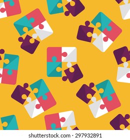 Puzzle flat icon,EPS 10 seamless pattern background
