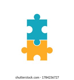 Puzzle flat, mosaic icon, vector illustration isolated on white background