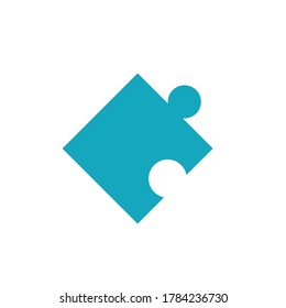 Puzzle flat, mosaic icon, vector illustration isolated on white background