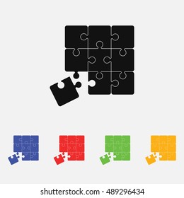 Puzzle. Flat style. Vector illustration