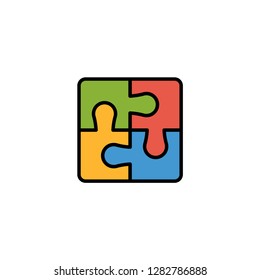 Puzzle flat vector icon sign symbol