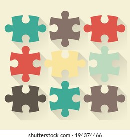 Puzzle flat vector illustration
