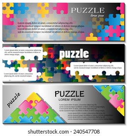 Puzzle Flyer Template - Vector Illustration, Graphic Design, Editable For Your Design