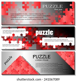 Puzzle Flyer Template - Vector Illustration, Graphic Design, Editable For Your Design 