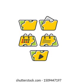 puzzle folder logo file icon vector