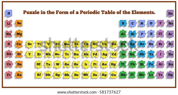 Puzzle Form Periodic Table Elements Vector Stock Vector (Royalty Free ...