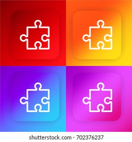 Puzzle four color gradient app icon set