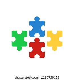 puzzle fragments icon, on a white background, vector illustration