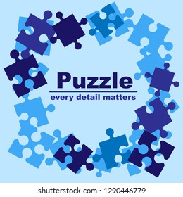 Puzzle frame blue vector illustration