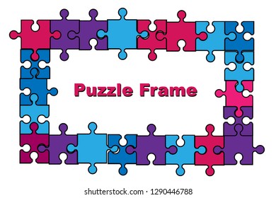 Puzzle frame vector illustration