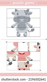 juego de rompecabezas para animales.Juego educativo adecuado para guarderías y preescolares