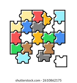 puzzle game board table color icon vector. puzzle game board table sign. isolated symbol illustration