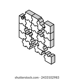 puzzle game board table isometric icon vector. puzzle game board table sign. isolated symbol illustration