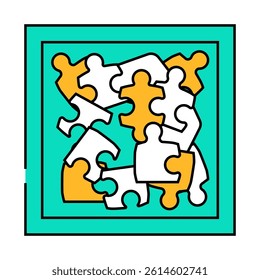 puzzle game board table line icon vector. puzzle game board table sign. isolated symbol illustration