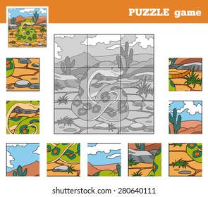 Puzzle Game for children with animals (snake)