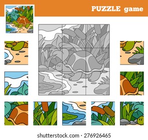 Puzzle Game for children with animals (turtle)