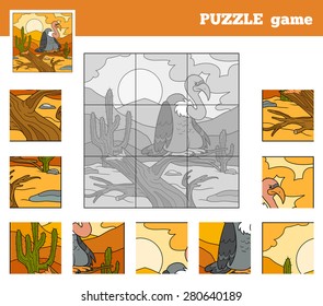 Puzzle Game for children with animals (vulture)