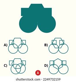 Juego de rompecabezas para los niños. Buscar sombra correcta. Actividad de la hoja de cálculo imprimible para niños. Juego de educación, prueba iq, formación cerebral