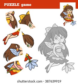 Puzzle game for children (little fairy and flower), education game