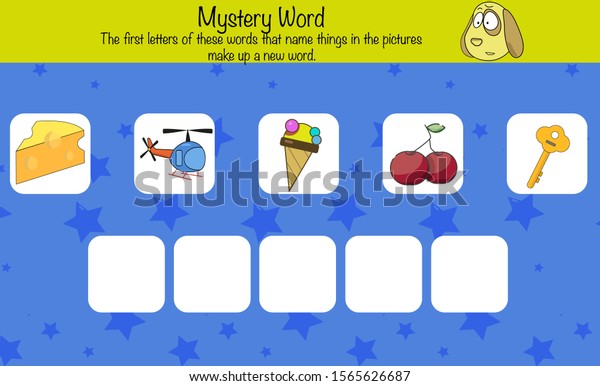 Puzzle Game For Children Make A Word Using First Letters Preschool Puzzle Game For Children Make A Word Using First Letters Preschool