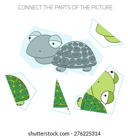 Puzzle game for children turtle