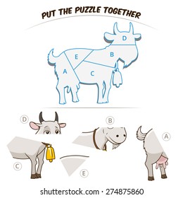 Puzzle game for chldren goat