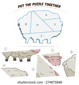 Puzzle game for chldren sheep