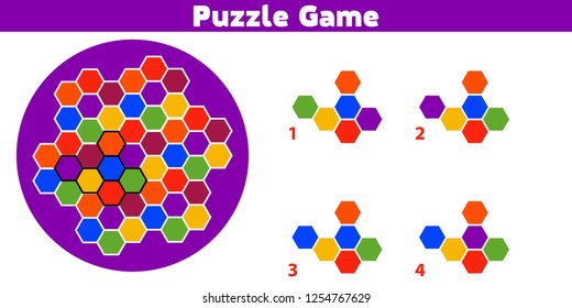 Puzzle game.  Complete the Pattern. Education logic game for preschool kids. Vector Illustration.