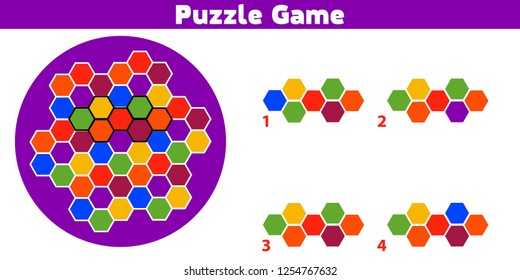 Puzzle game.  Complete the Pattern. Education logic game for preschool kids. Vector Illustration.