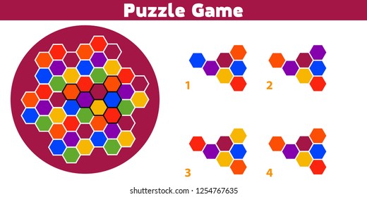 Puzzle game.  Complete the Pattern. Education logic game for preschool kids. Vector Illustration.