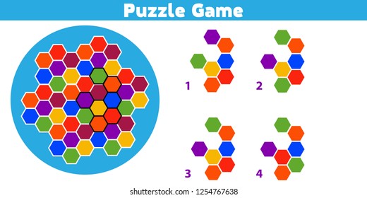 Puzzle game.  Complete the Pattern. Education logic game for preschool kids. Vector Illustration.
