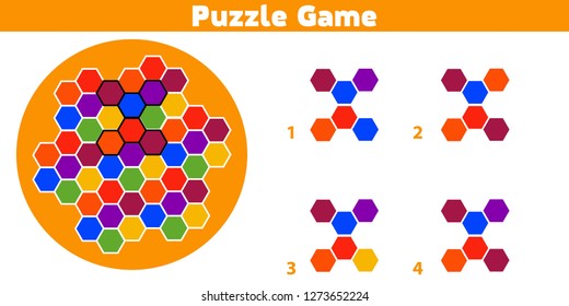 Puzzle game.  Complete the Pattern. Education logic game for preschool kids. Vector Illustration.