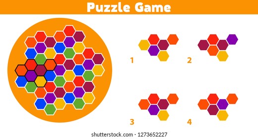 Puzzle game.  Complete the Pattern. Education logic game for preschool kids. Vector Illustration.