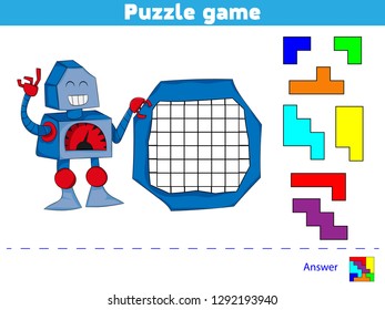 Puzzle game.  Complete the Pattern. Education logic game for preschool kids. Vector Illustration.