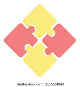 Puzzle game icon cartoon vector. Kids education. Find jigsaw