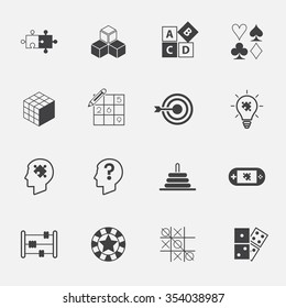 puzzle and game icon set. vector. illustration