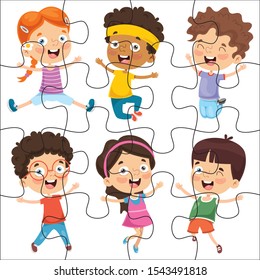 Puzzle Game Illustration For Children - Ready For Press