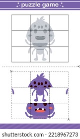 puzzle game of insect jigsaw game for kids education worksheet game