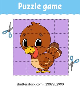 Puzzle game for kids . Education developing worksheet. Learning game for children. Activity page. For toddler. Riddle for preschool. Simple flat isolated vector illustration in cute cartoon style.