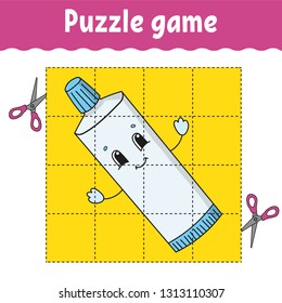 Puzzle game for kids . Education developing worksheet. Learning game for children. Activity page. For toddler. Riddle for preschool. Simple flat isolated vector illustration in cute cartoon style